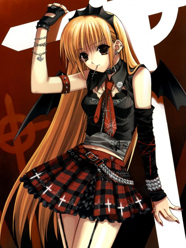 Gothic devil girl illustration
